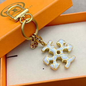 Tory Burch Wind Flower Snowflake Keychain Bag Charm Mini